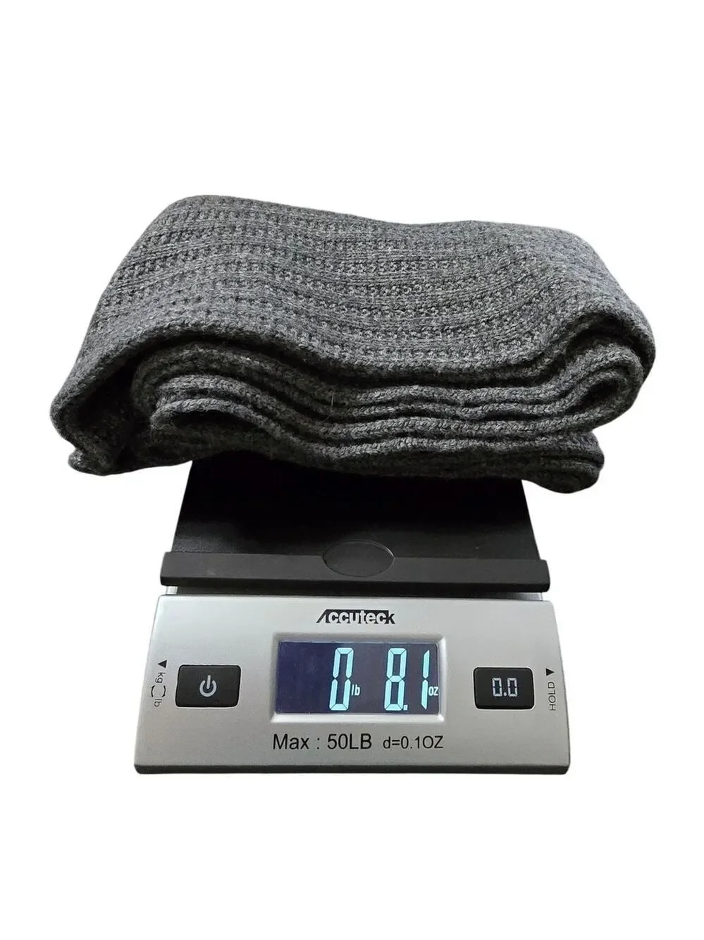 Murano Gray Ribbed Knit Merino Wool Cashmere Blend Scarf
